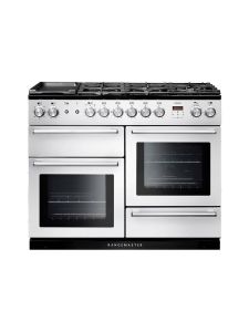 Rangemaster 106110 Nexus 110cm White And Chrome Dual Fuel Range Cooker