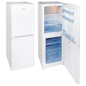 Amica FK1984 50cm, 155cm high, 119l fridge, 76l freezer (net), 3 safety glass shelves, 4 freezer drawers.  50:50 split Fridge Freezer