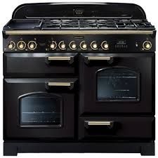Rangemaster 79800 Classic Deluxe Duel Fuel 110cm  Range Cooker Black and Brass
