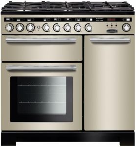 Rangemaster 90cm Duel Fuel Encore Deluxe Range Cooker 117200 Ivory and Chrome