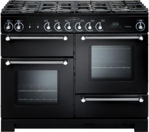 Rangemaster Kitchener 110cm Natural Gas 116690 Black and Chrome