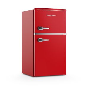 Montpellier MAB2035ER 48cm Undercounter Mini Retro Fridge Freezer Red