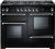 Rangemaster Kitchener 110 Ceramic Range Cooker in Black/Chrome - 78860