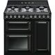 Smeg TR93BL Black 90Cm Dual Fuel Cooker